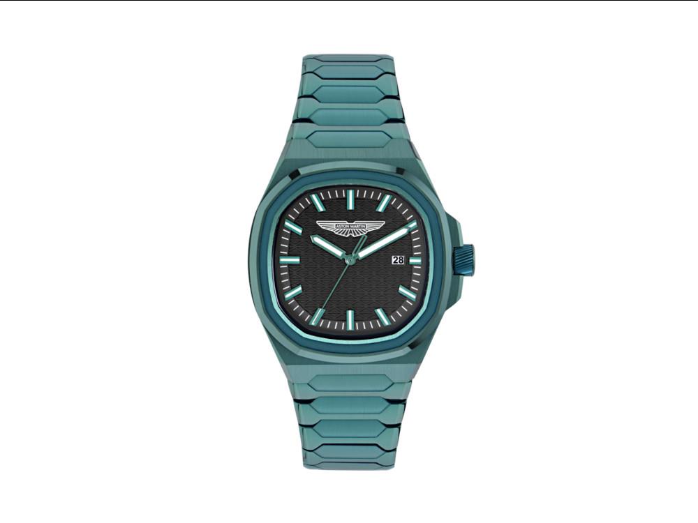 Aston Martin Icon GPQ Quartz Watch, Recycled Steel, Black, 42 mm, MTIG2S606