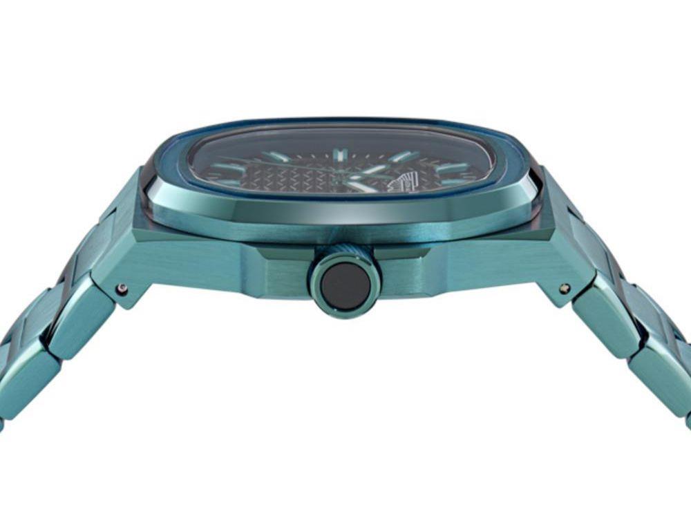 Aston Martin Icon GPQ Quartz Watch, Recycled Steel, Black, 42 mm, MTIG2S606
