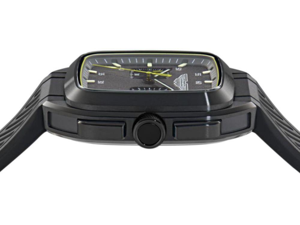 Aston Martin Icon ULT Quartz Watch, Recycled Steel, Black, 40 mm, MTIU1S605