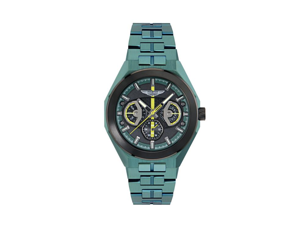 Aston Martin Thrill TKS Quartz Watch, Recycled Steel, Black, 42 mm, MTRI2S606