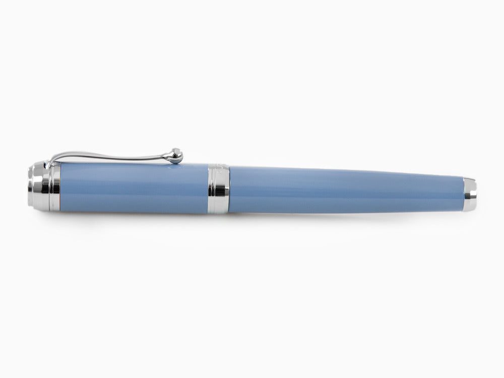 Aurora Talentum Big Fountain Pen, Resin, Chrome Trim, Blue, D11A