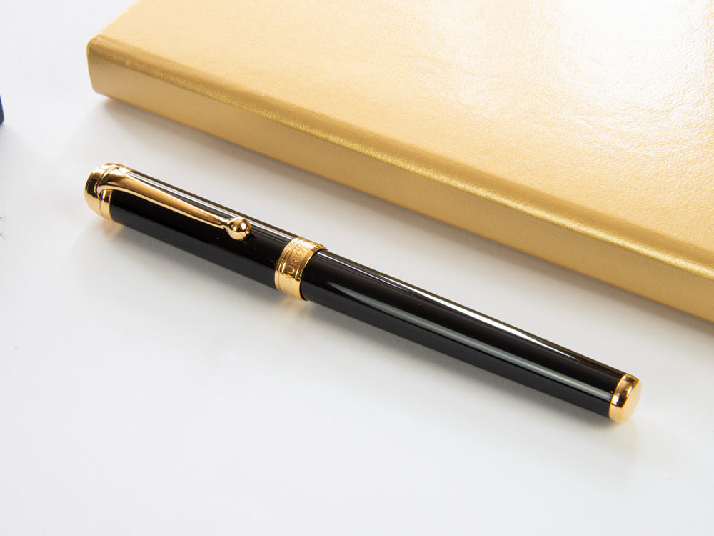 Aurora Talentum Finesse Fountain Pen, Resin, Gold trim, Black, D13-DN