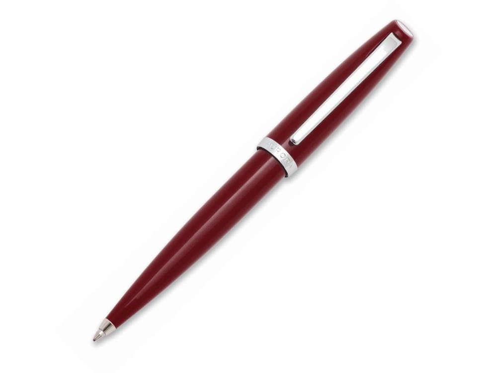Aurora Style Ballpoint pen, Resin, Silver trim, Red, E32PRP