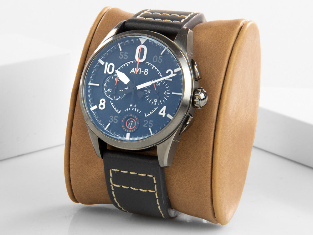 AVI-8 Spitfire Lock Chronograph Channel Blue Quartz Watch, 42 mm, AV-4089-04