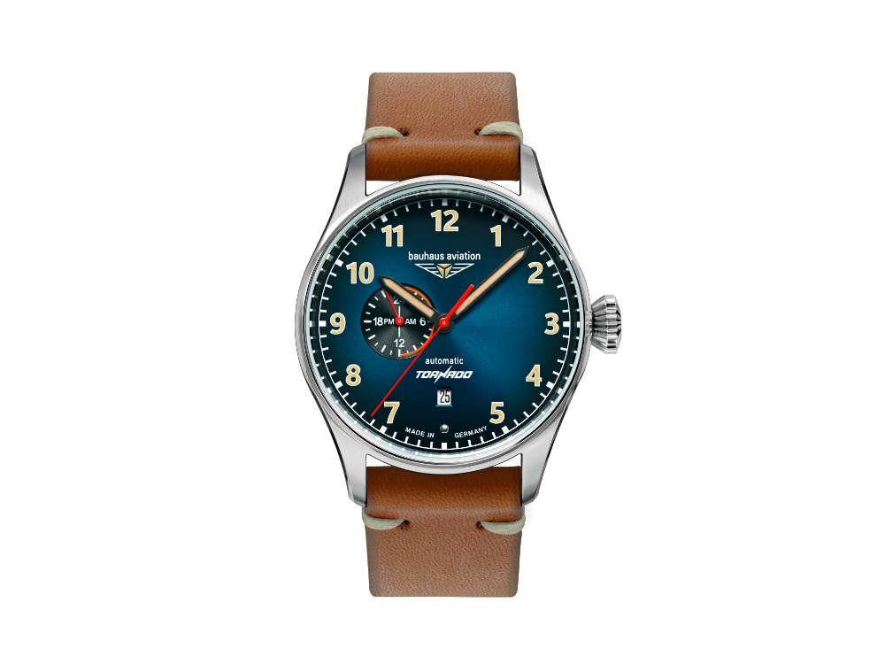 Bauhaus Aviation 24-Hour Display Automatic Watch, Blue, 42 mm, 2764-3
