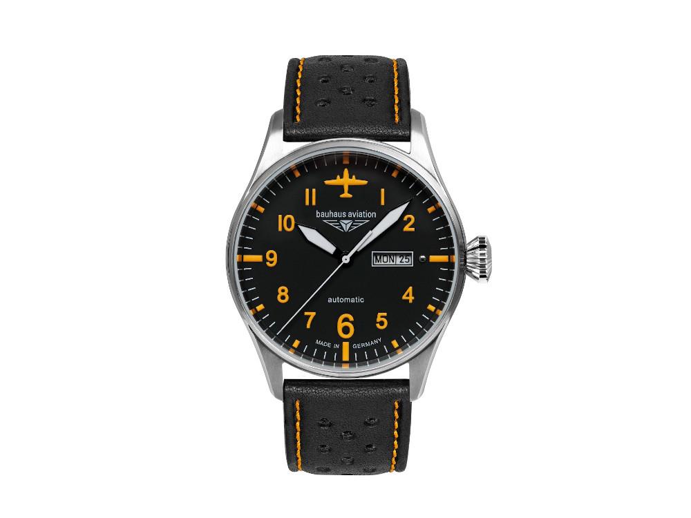 Bauhaus Aviation Automatic Watch, Black, 42 mm, 2766-5