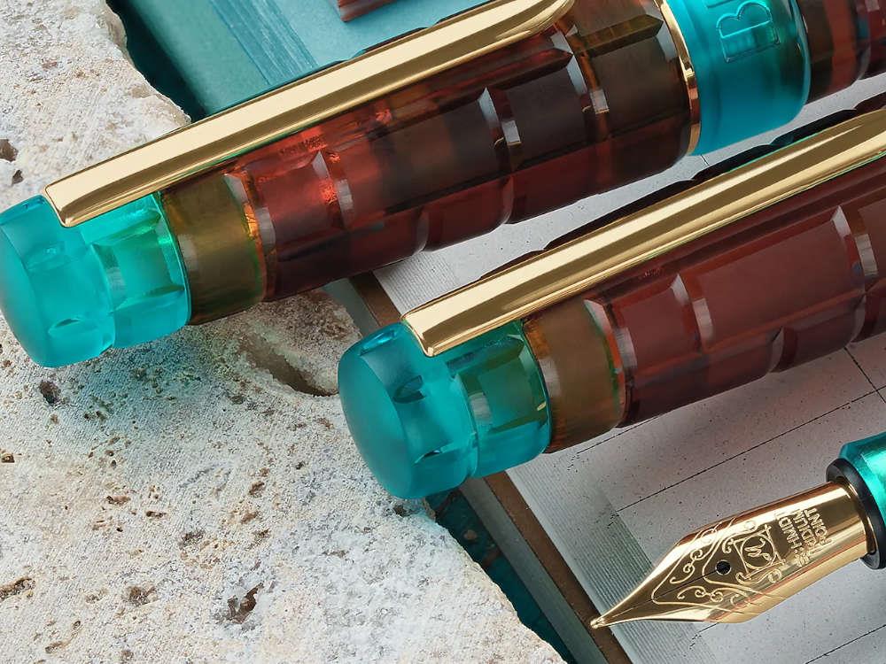 Benu Tessera Ribbon Turquoise Fountain Pen, Amber, 25.2.32.6.0