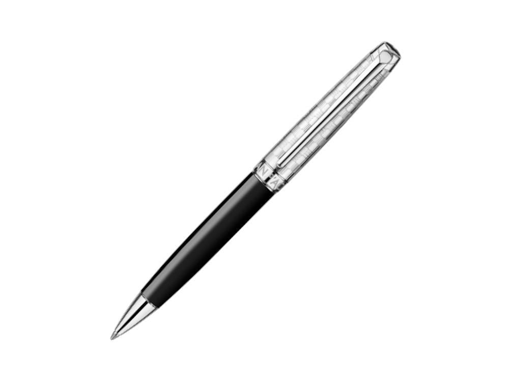 Caran d'Ache Léman Damier Set Ballpoint pen & Black Leather Case, 4789.566