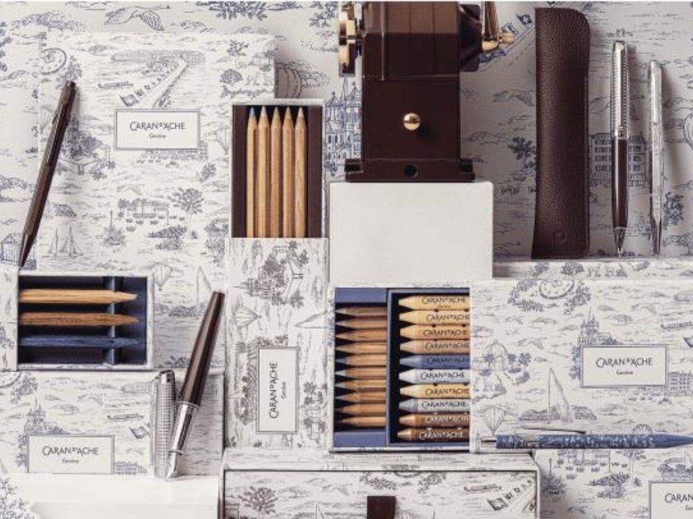 Caran d'Ache Léman Toile de Jouy & Leather Case Fountain Pen, CC4799.026