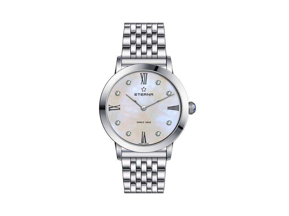 Eterna Eternity Lady Quartz watch, ETA 956.412, 32mm, Diamonds, Mother of Pearl
