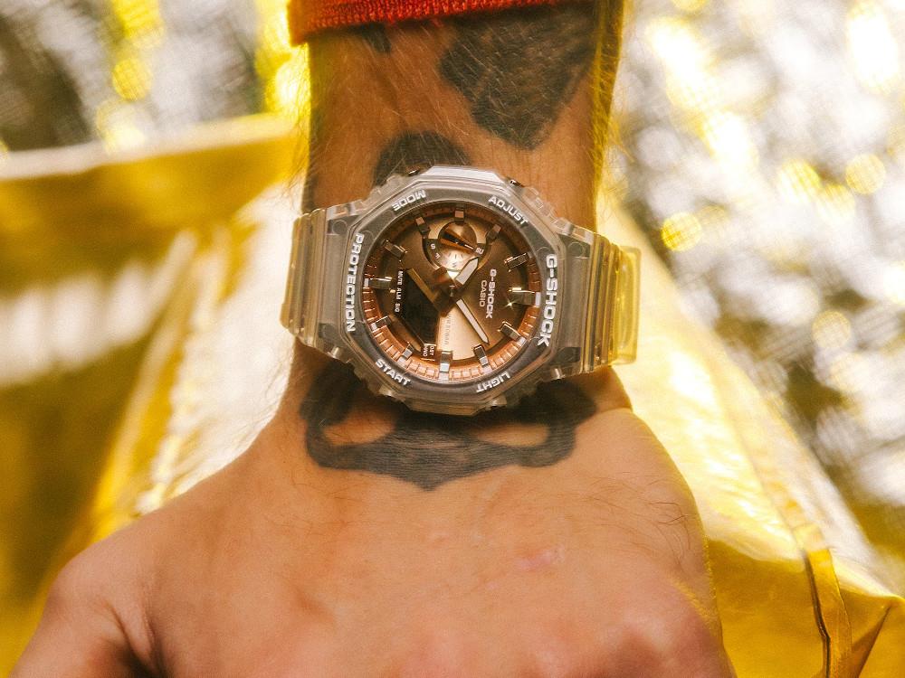 G-SHOCK Casio Classic Bright Metallic Quartz Watch, Gold pink, GA-2100BM-7A5ER