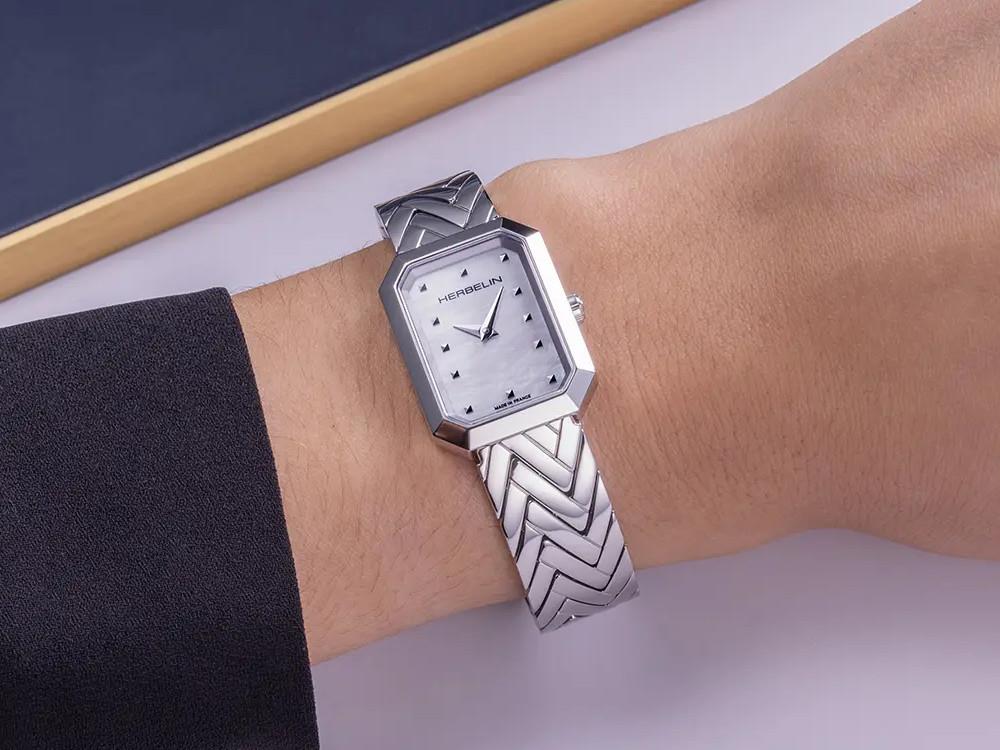 Herbelin Octogone Quartz Watch, Stainless Steel 316L, White, 22 mm, 17446B19
