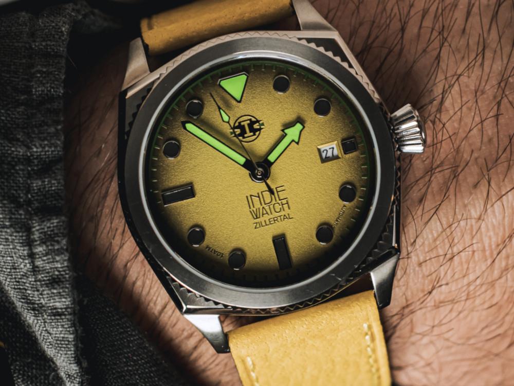 Indie Watch Zillertal Automatic Watch, Yellow, 40 mm, 163S