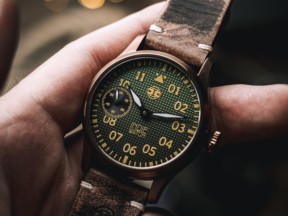 Indie Watch Swell Automatic Watch, PVD Bronze, Green, 42 mm, 257GB