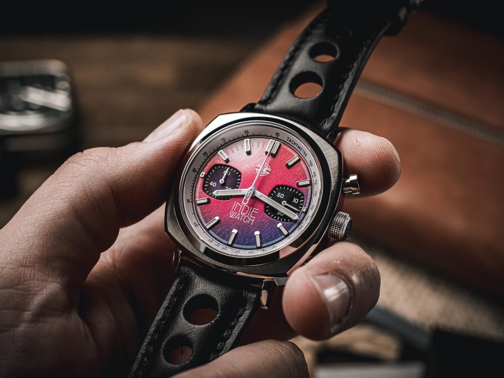 Indie Watch Strum Quartz Watch, Pink, 42 mm, Chronograph, 521Z