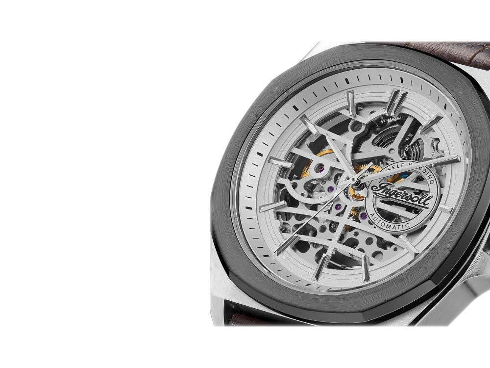 Ingersoll 1892 Orville Automatic Watch, 46 mm, White, Leather strap, I09307