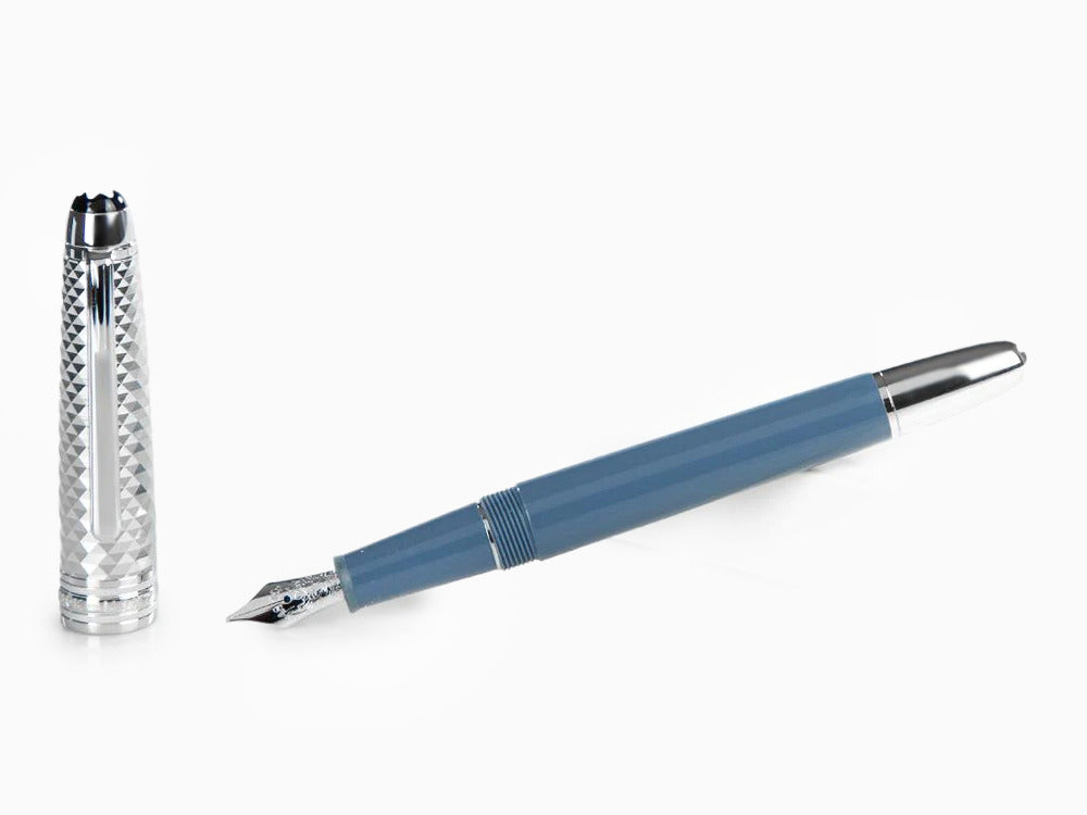 Montblanc Meisterstück Glacier Doué Fountain Pen, Blue, 129403