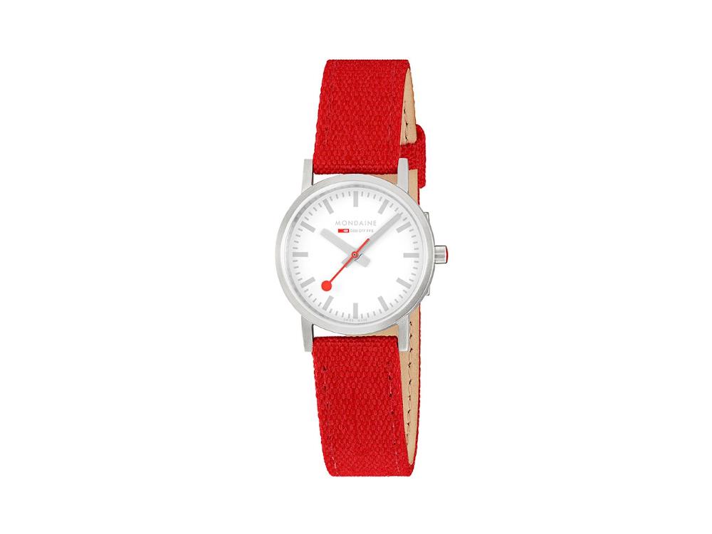Mondaine Classic Quartz Watch, White, 30 mm, Fabric strap, A658.30323.17SBC