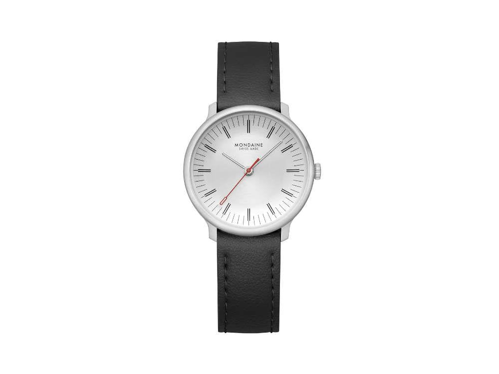 Mondaine Doppio Quartz Watch, White, 33 mm, MLE.33110.LBV