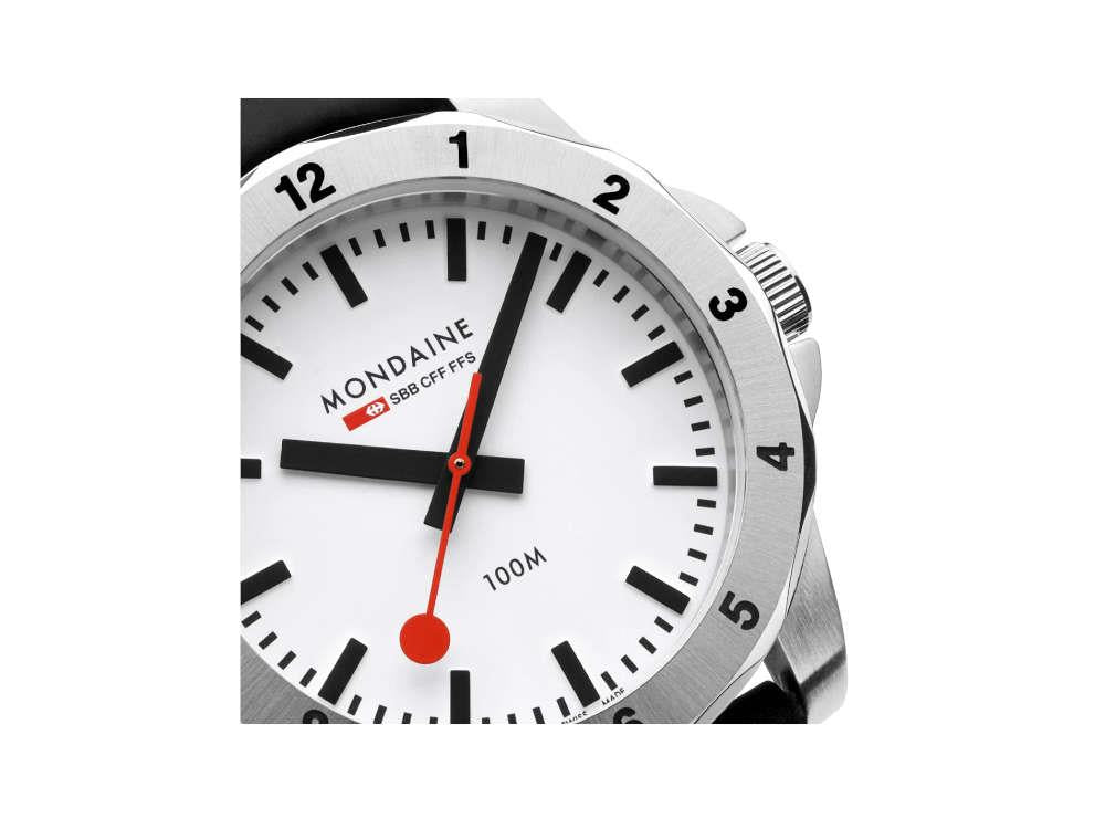 Mondaine Numeri Quartz Watch, White, 42 mm, MSN.4211B.RB