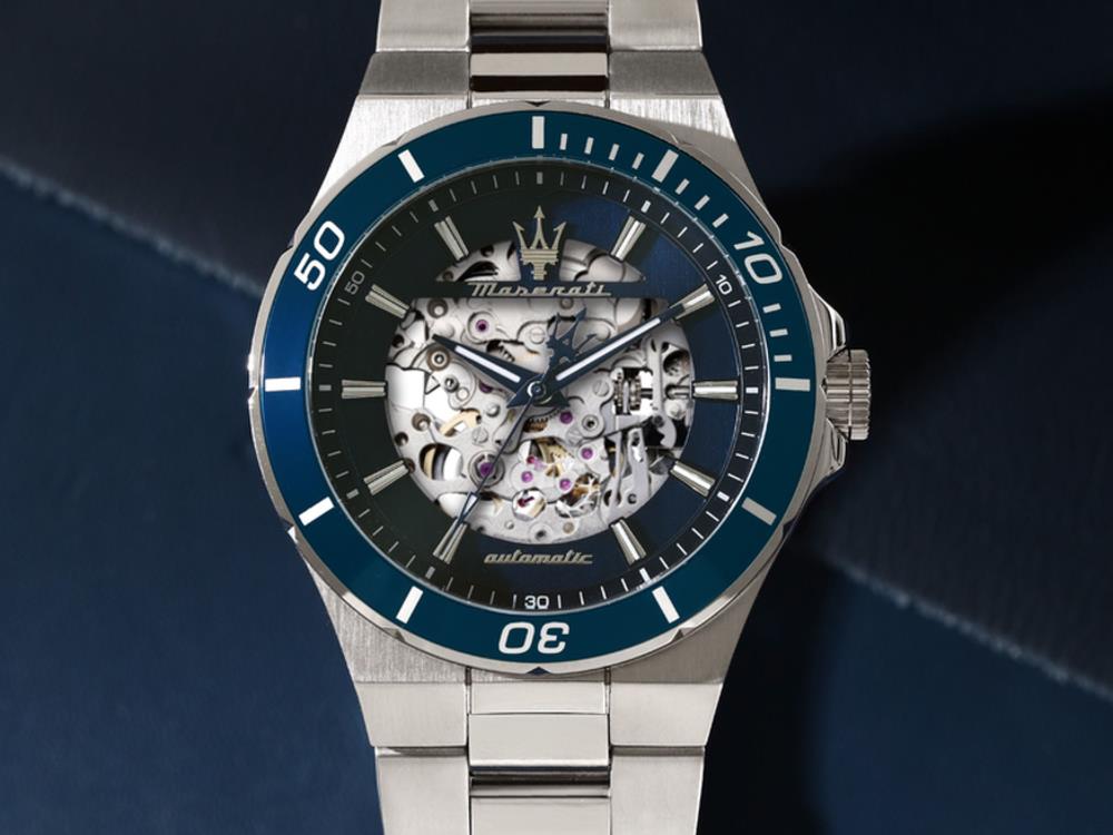 Maserati Sfida Automatic Watch, Blue, 41 mm, Mineral crystal, R8823140019