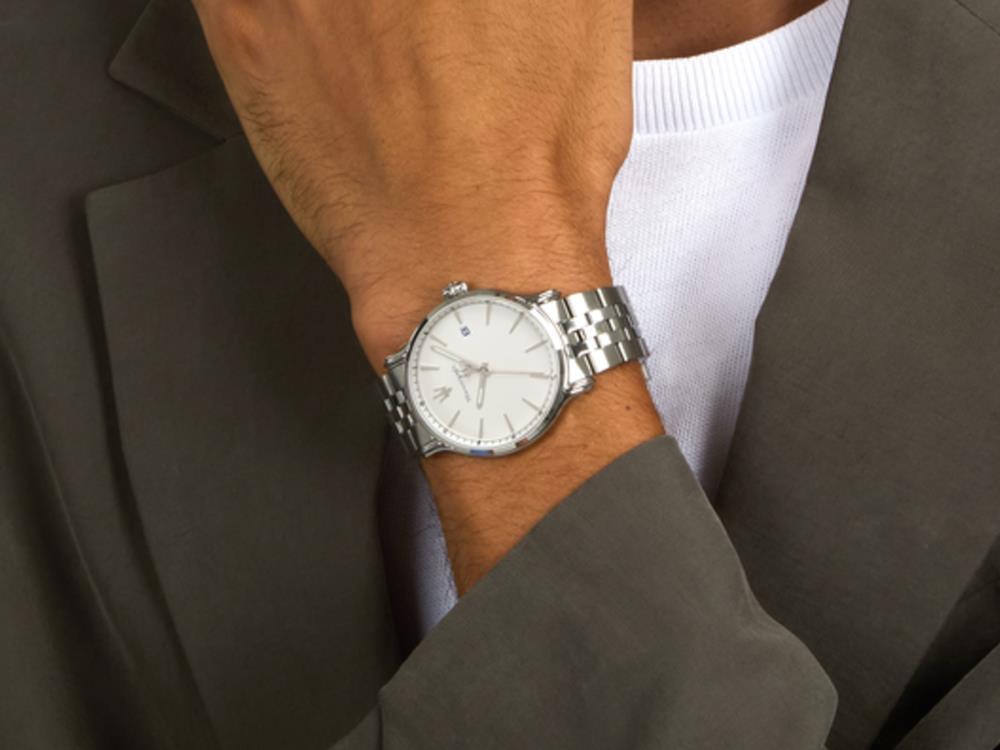 Maserati Epoca Slim Quartz Watch, White, 40 mm, Mineral crystal, R8853118032