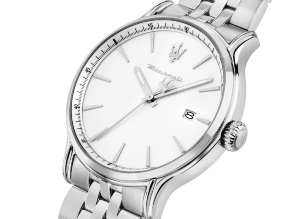 Maserati Epoca Slim Quartz Watch, White, 40 mm, Mineral crystal, R8853118032