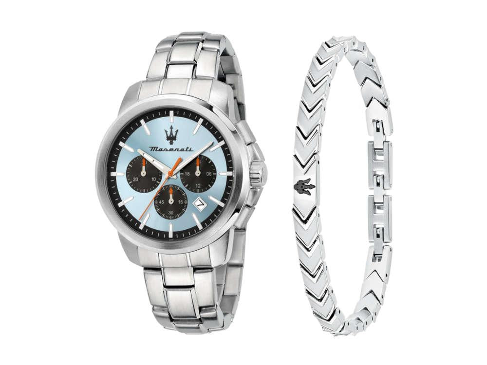 Maserati Successo Quartz Watch, Light Blue, 42 mm, Mineral crystal, R8873621045