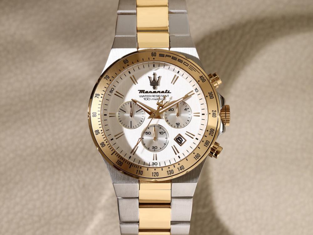 Maserati Sfida Quartz Watch, Silver, 43 mm, Mineral crystal, R8873640028