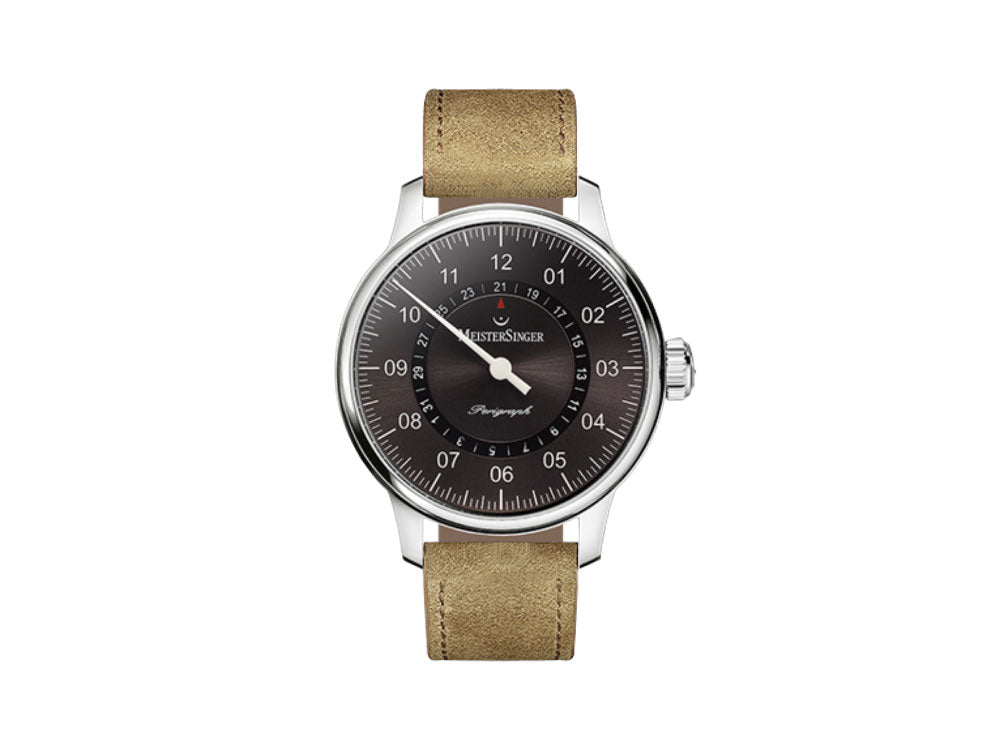 Meistersinger Perigraph Automatic Watch, 43 mm, Leather strap, AM1007-SV03