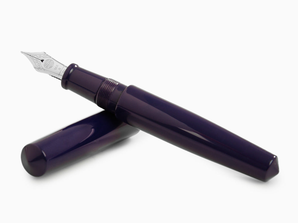 Nakaya Cigar Fountain Pen 160mm., Shobu, Ebonite, Rodhium