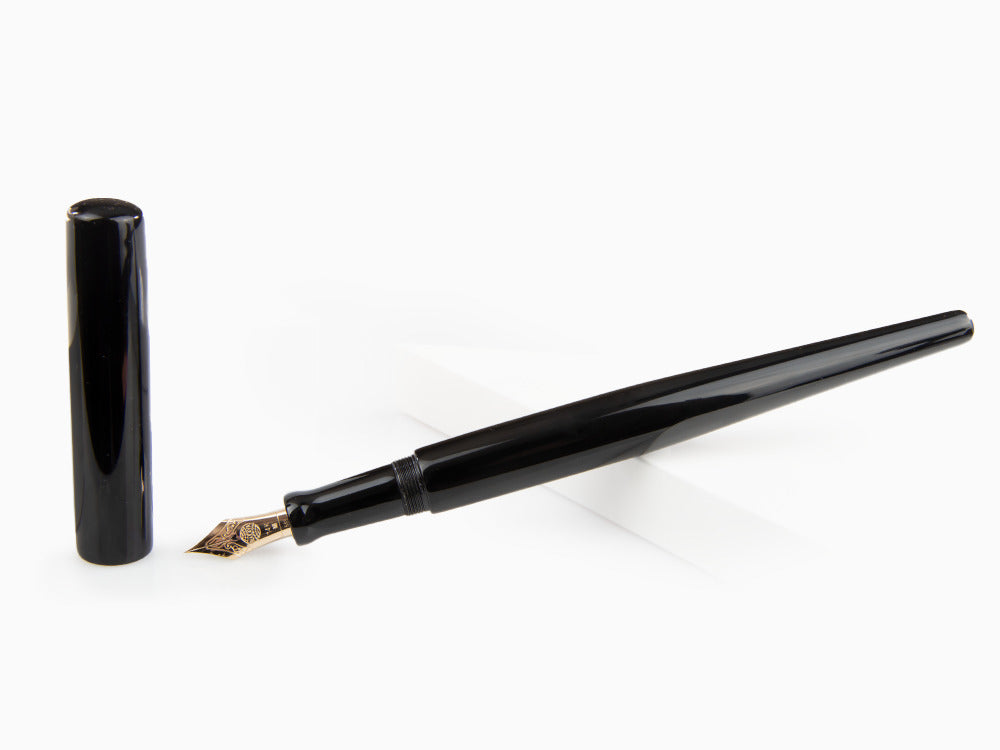 Nakaya Desk Kuro-Roiro Fountain Pen, Black, Urushi lacquer, 14k Gold,