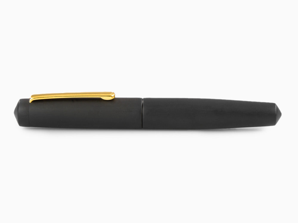 Nakaya Writer Fountain Pen Black Hairline, Piccolo, Ebonite, Gold nib