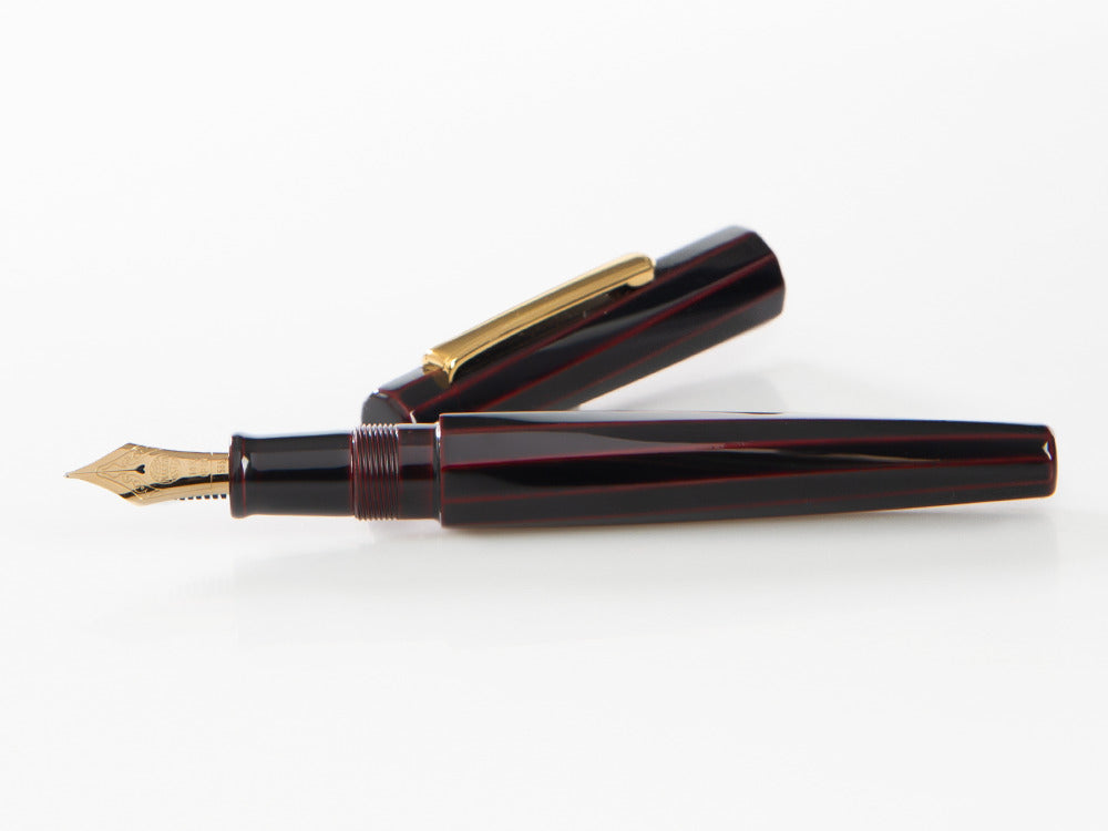 Nakaya Writer Fountain Pen, Kuro Tamenuri, Ebonite and Urushi lacquer