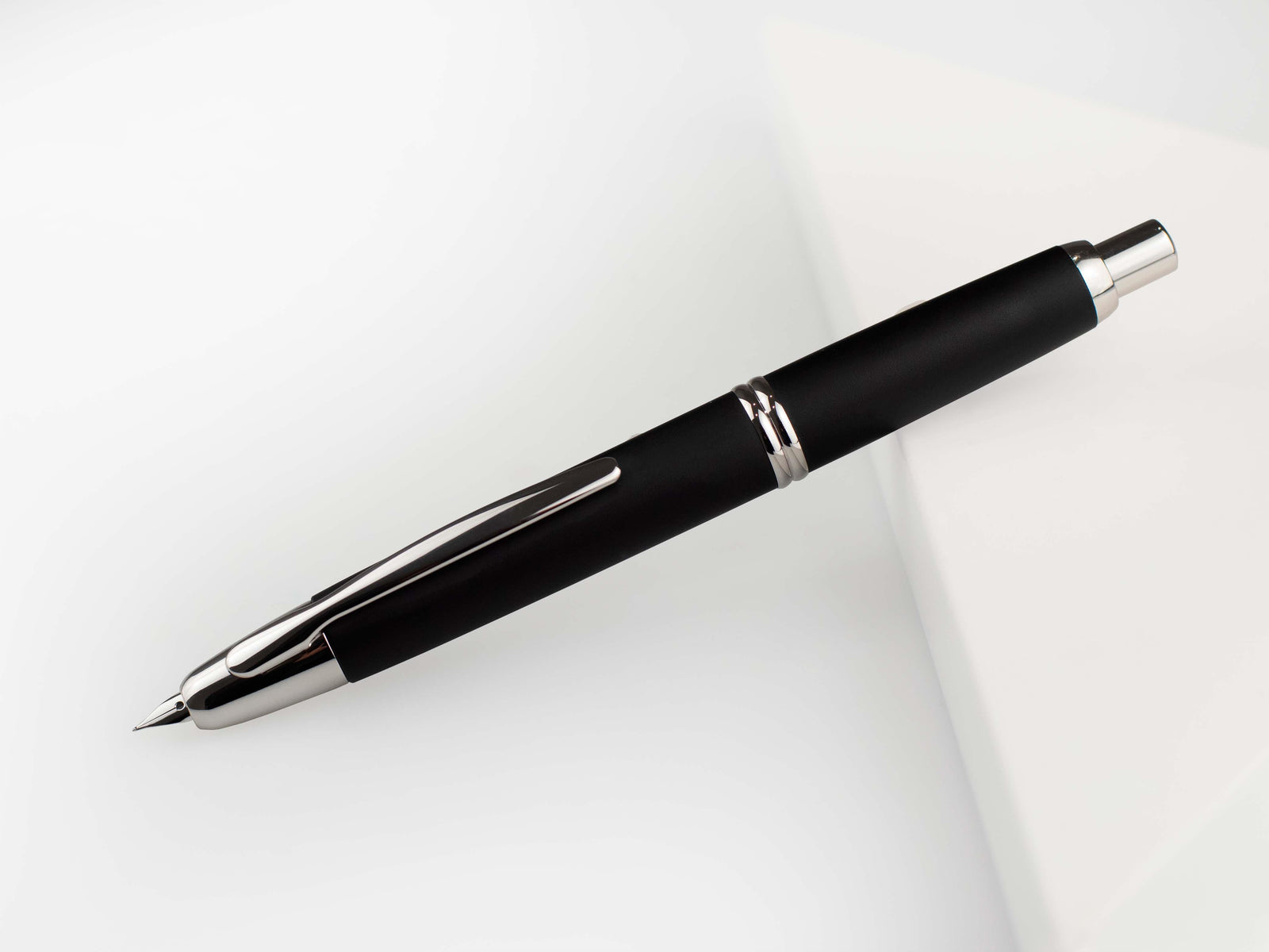 Pilot Capless Matte Fountain Pen, Rhodium trim, Black, FC-18000RRR-B
