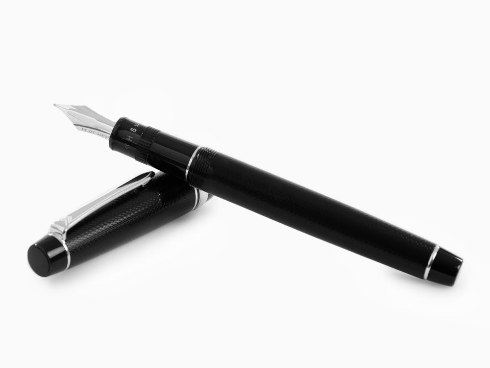 Pilot Justus 95 Fountain Pen, Resin, Rhodium trim, Black, FJ-3MRR-NB-NT