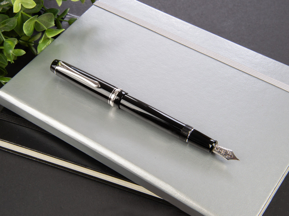 Pilot Custom Heritage 91 Fountain Pen, Resin, Chrome, Black, NH91N