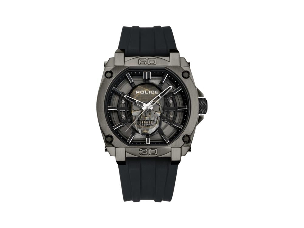 Police Norwood-Skull Quartz Watch, 45 mm, Black, PEWGM0001201