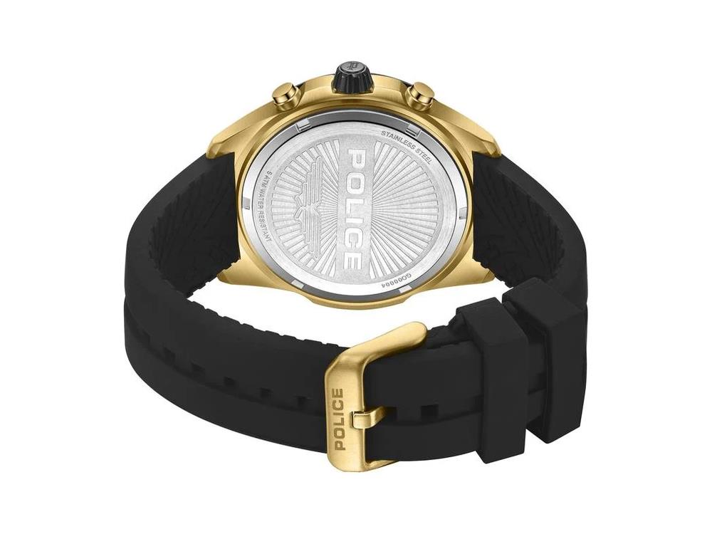 Police Warren Quartz Watch, PVD Gold, 43 mm, Black, PEWGO0000402