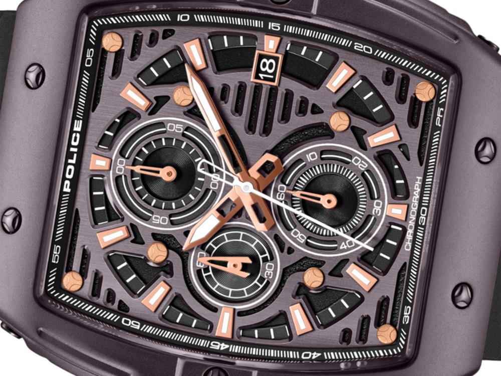 Police Connector Quartz Watch, 46 mm, Brown, PEWGO0000703