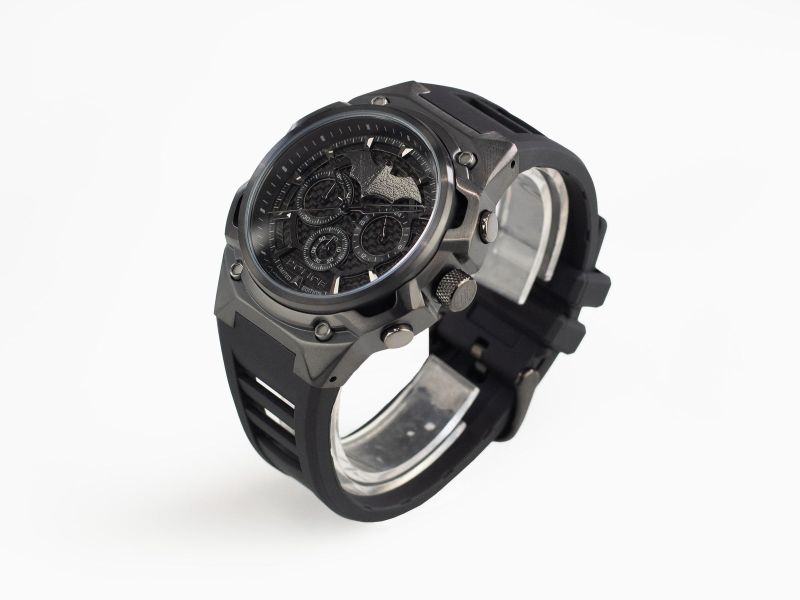 Police Crusader Quartz Watch & Batarang Bracelet Set Limited Ed. PEWGQ0089901