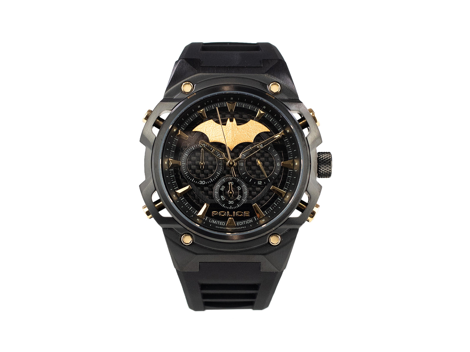 Police Crusader Quartz Watch & Batarang Bracelet Set Limited Ed, PEWGQ0089902