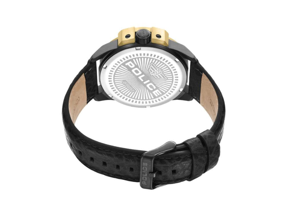 Police Underlined Quartz Watch, PVD, 46 mm, Black, PEWJF0005704