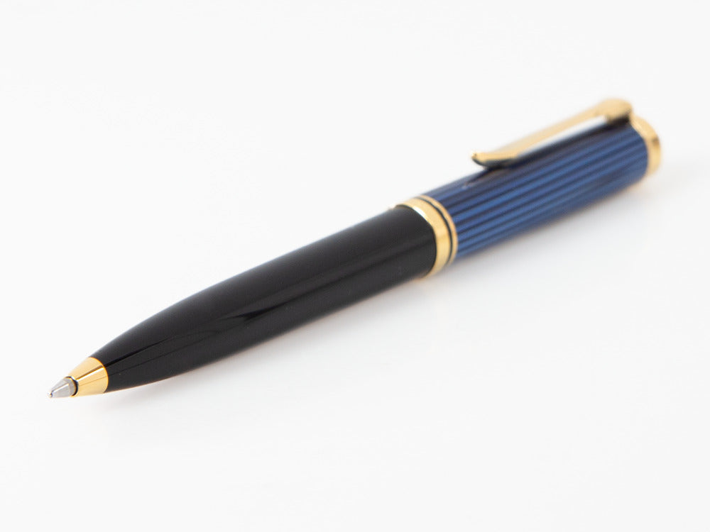 Pelikan K600 Ballpoint pen, Black and blue, Gold trim, 988378