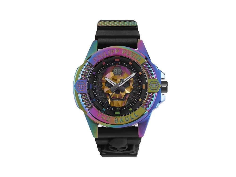 Philipp Plein The Skull Rainbow Quartz Watch, PVD, Black, 44 mm, PWAAA2123