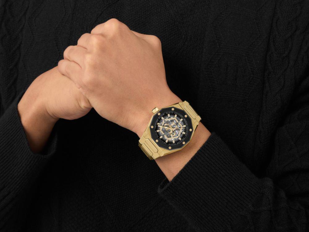 Philipp Plein Deluxe Automatic Watch, Black, 44 mm, Mineral crystal, PWAHA0226