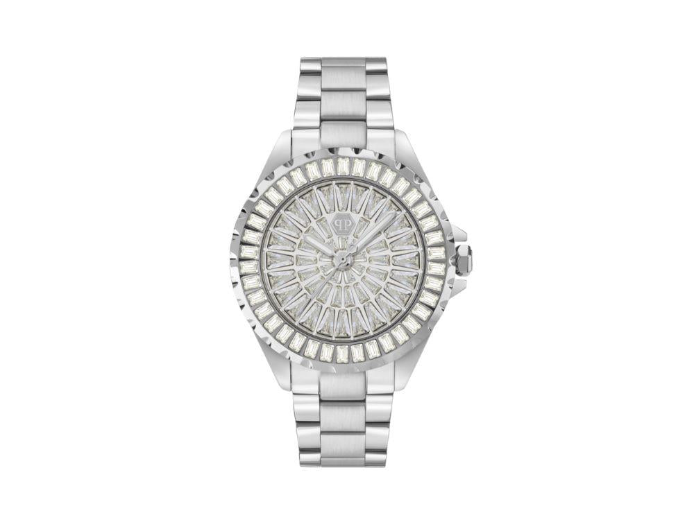 Philipp Plein Heaven Quartz Watch, Silver, 34 mm, Mineral crystal, PWEHA0326