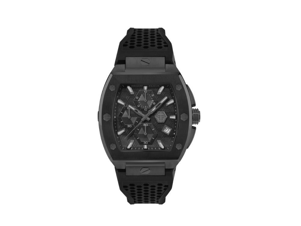 Philipp Plein The Hexagon Chrono Phantom Quartz Watch, Black, PWHHA0326