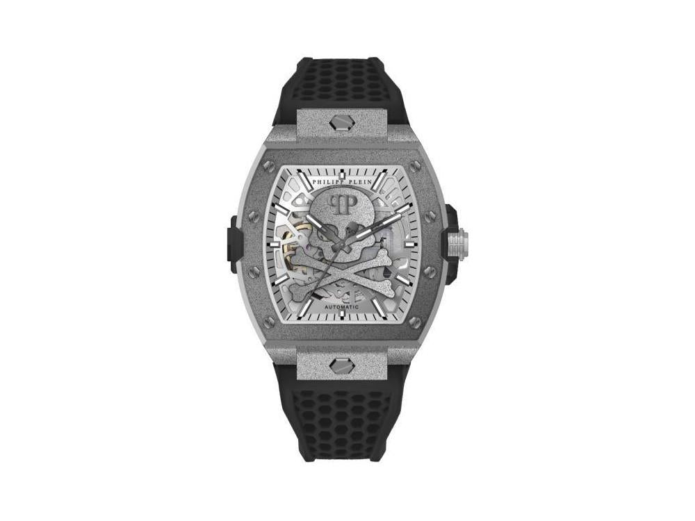 Philipp Plein The Skeleton Frosted Automatic Watch, Silver, 44 mm, PWJFA0925