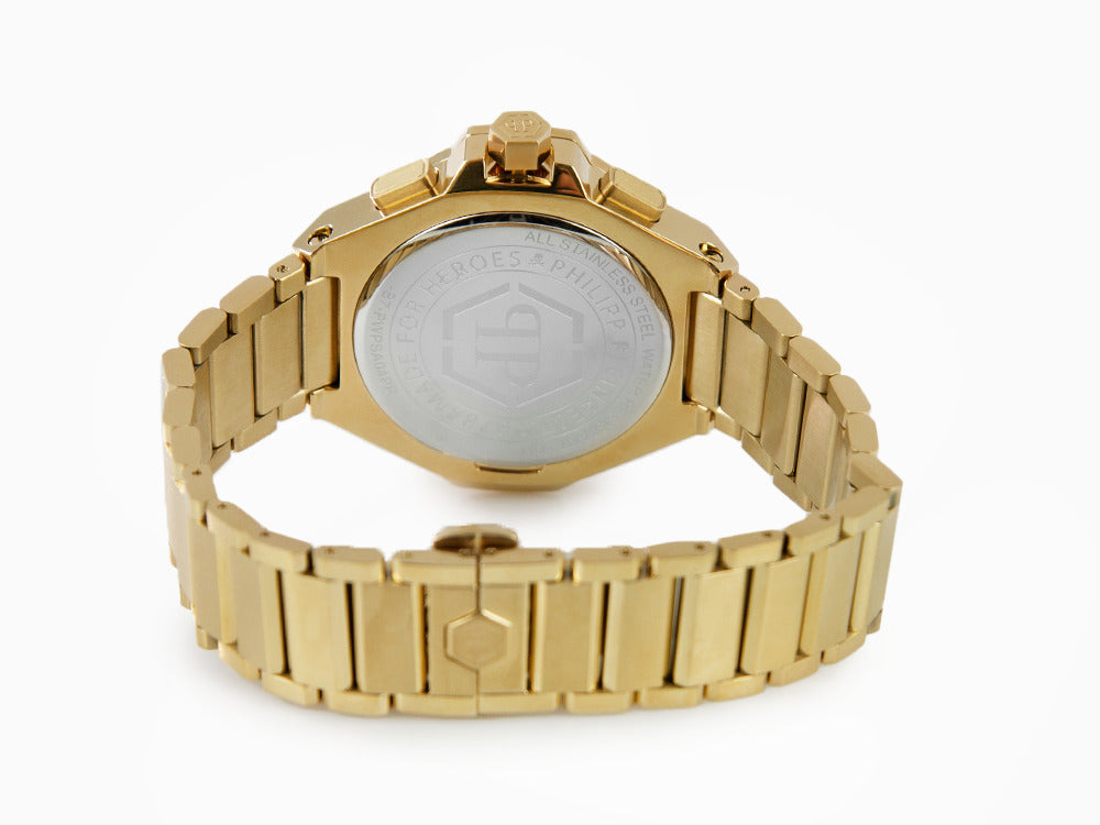 Philipp Plein Plein Chrono Royal Quartz Watch, PVD Gold, Black, 42 mm, PWPSA0424